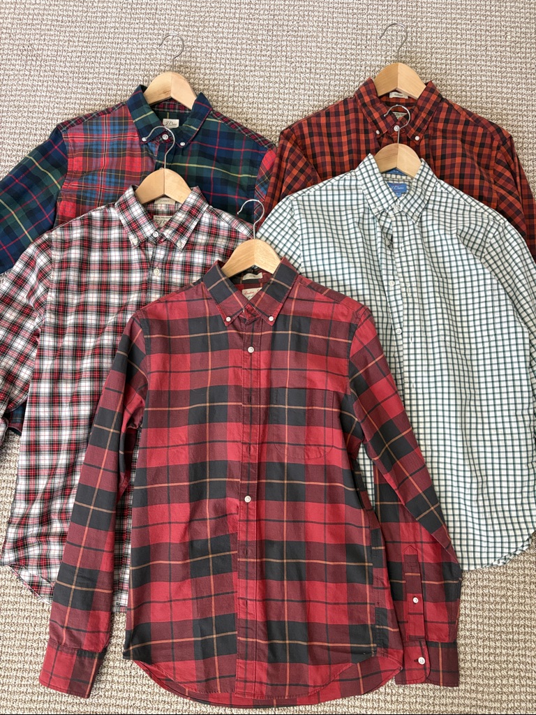 Five (5) J Crew Menâs Button Down Shirts - Size Small